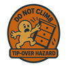“Do Not Climb” Tip-Over Hazard Sticker – 4” × 4”