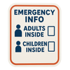 Emergency Info Sticker – Adults & Children Inside - 4” × 6”